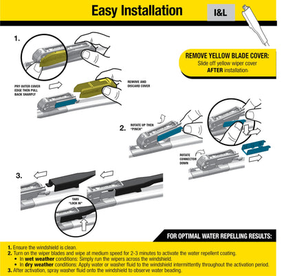 Rain-X 810165 Latitude 2-In-1 Water Repellent Wiper Blades, 22 Inch Windshield Wipers (Pack Of 2), Automotive Replacement Windshield Wiper Blades With Patented Rain-X Water Repellency Formula