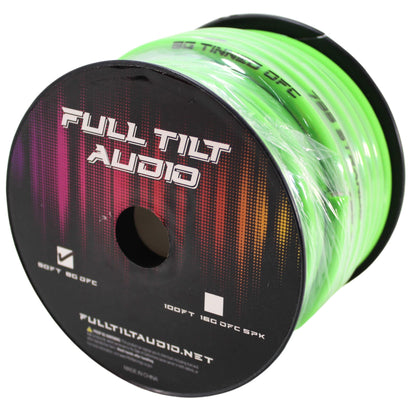 Full Tilt Audio 8 Gauge Tinned OFC Power/Ground Wire Lime Green Lot (Full Spool)