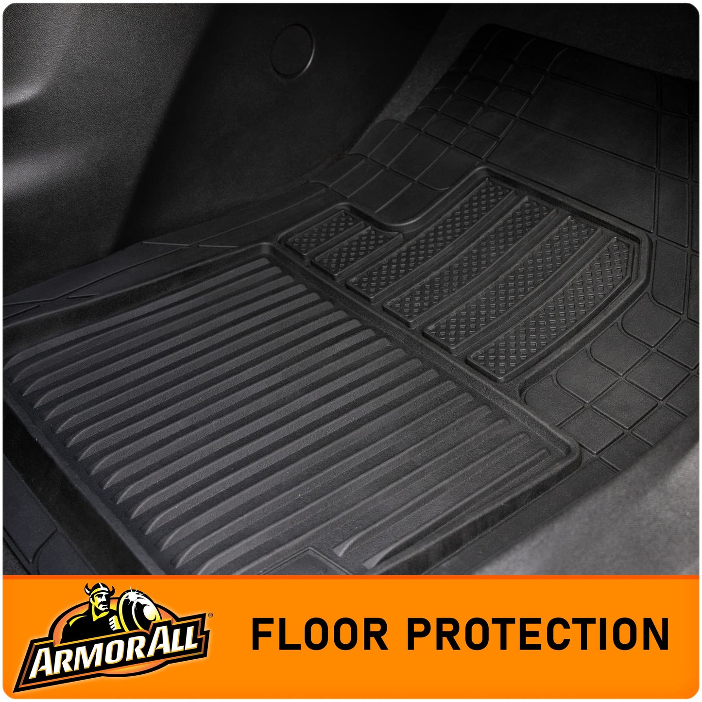 Armor All 5-Piece Weather Defender Floor Mats, Trim-to-Fit Floor Mats for Cars, All-Weather Mats, Automotive Floor Liners for Cars, Trucks, SUVs, Vehicle Floor Mat Set - Black