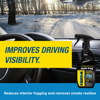 Rain-X 630543 Interior Glass Anti-Fog, 12 oz. - Prevents Fogging of Interior Glass and Mirrors, Usable on Both Automobiles and Marine Vehicles (Pack of 2)