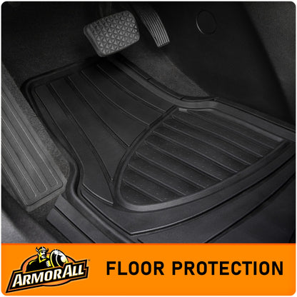 Armor All 4-Piece Floor Mats, All-Weather Car Mats, Trim-to-Fit Floor Liner, Full Coverage Automotive Floor Mats, Custom Fit Floor Mats for Cars, Trucks, SUVs -- Black