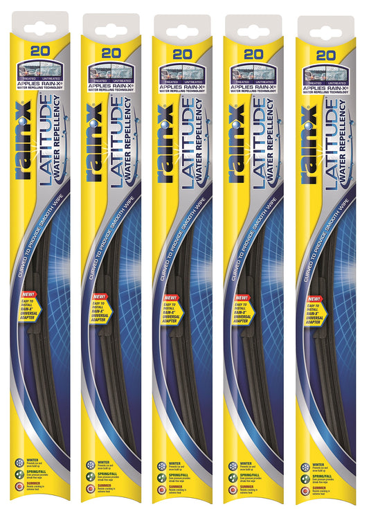 Rain-X 5079278-2-5PK Latitude 2-IN-1 Water Repellency Wiper Blade, 21" (Pack of 5)