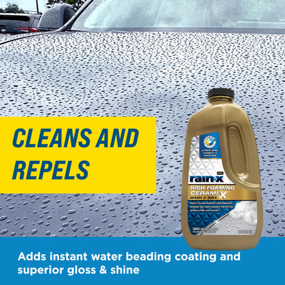 Rain-X 620199 Pro High Foaming Cerami-X Wash and Wax, 48oz - Deep Cleaning and High Foaming Formula to Wash and Protect Your Vehicle with Industry Leading Water Repellent