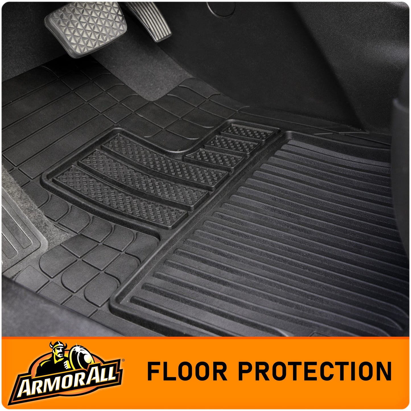 Armor All 5-Piece Weather Defender Floor Mats, Trim-to-Fit Floor Mats for Cars, All-Weather Mats, Automotive Floor Liners for Cars, Trucks, SUVs, Vehicle Floor Mat Set - Black