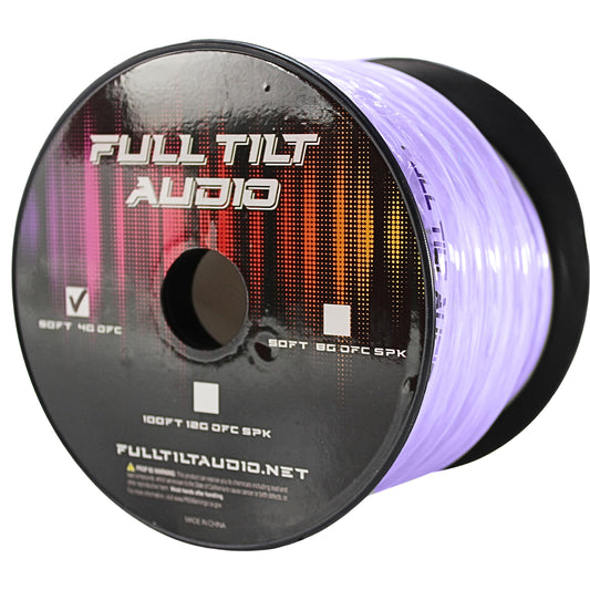 Full Tilt Audio 4GA Tinned Oxygen Free Copper Power/Ground Wire Purple Lot. (1 Foot - by The Foot)