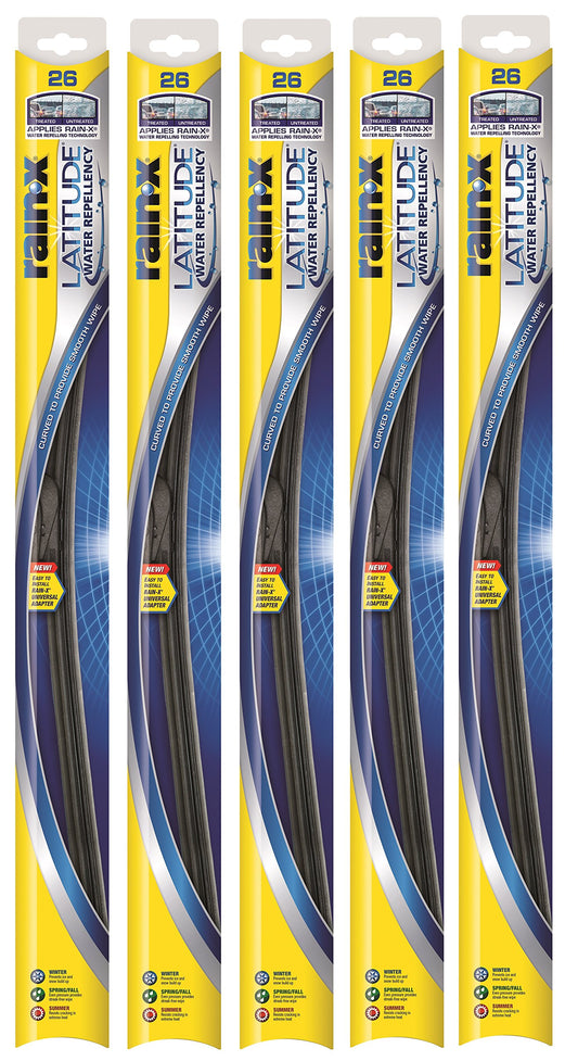 Rain-X 5079282-2-5PK Latitude 2-IN-1 Water Repellency Wiper Blade, 28" (Pack of 5)